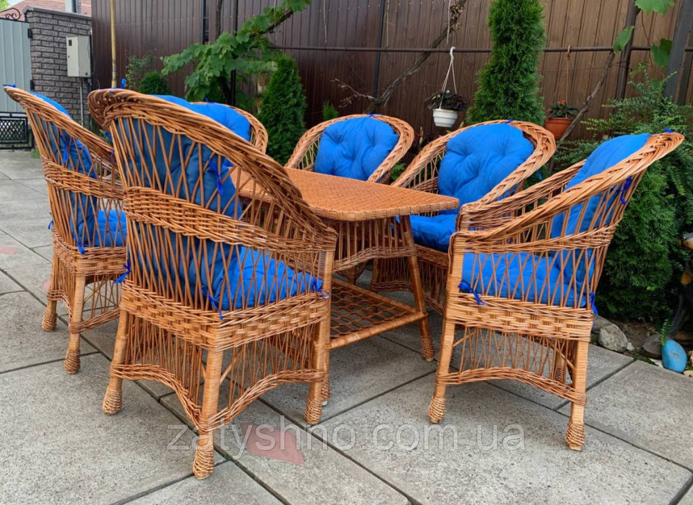 Большой набор плетеной мебели с накидками Киев - изображение 2