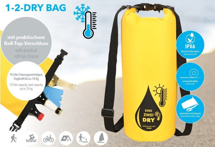 Сумка-рюкзак водонепроникний Troika 10 л IPX6 з функцією охолодження (Жовтий) Вінниця - фото 4