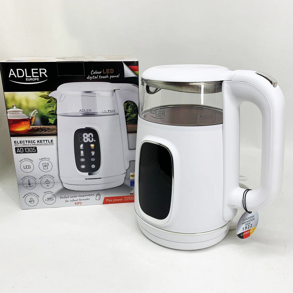 Чайник электро подсветка Adler AD 1305 1.7Л 2200Вт, Чайник с подсветкой и индикатором уровня воды VT-82 Львов - изображение 10