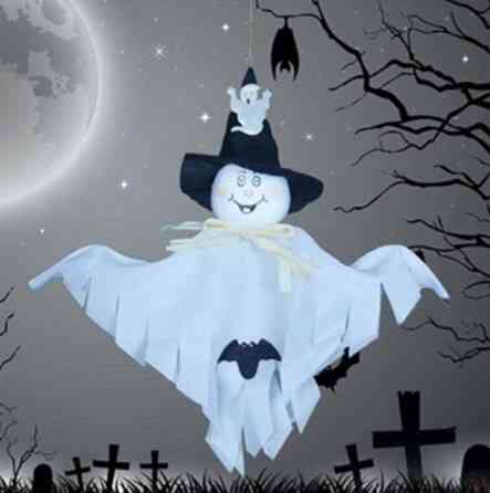 Гирлянда для Хэллоуина Привидение 30 см черно-белый Киев