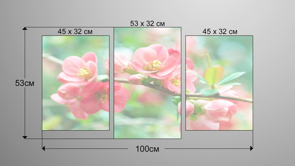 Модульна картина Квіти Весна Art-110_3 Київ - фото 3