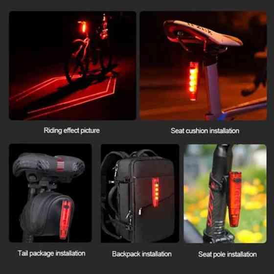 Ліхтар для велосипеда з акумулятором і зарядкою LEADBIKE LD77-LS-4 LED, Ліхтар задній вело TD-81 Івано-Франківськ