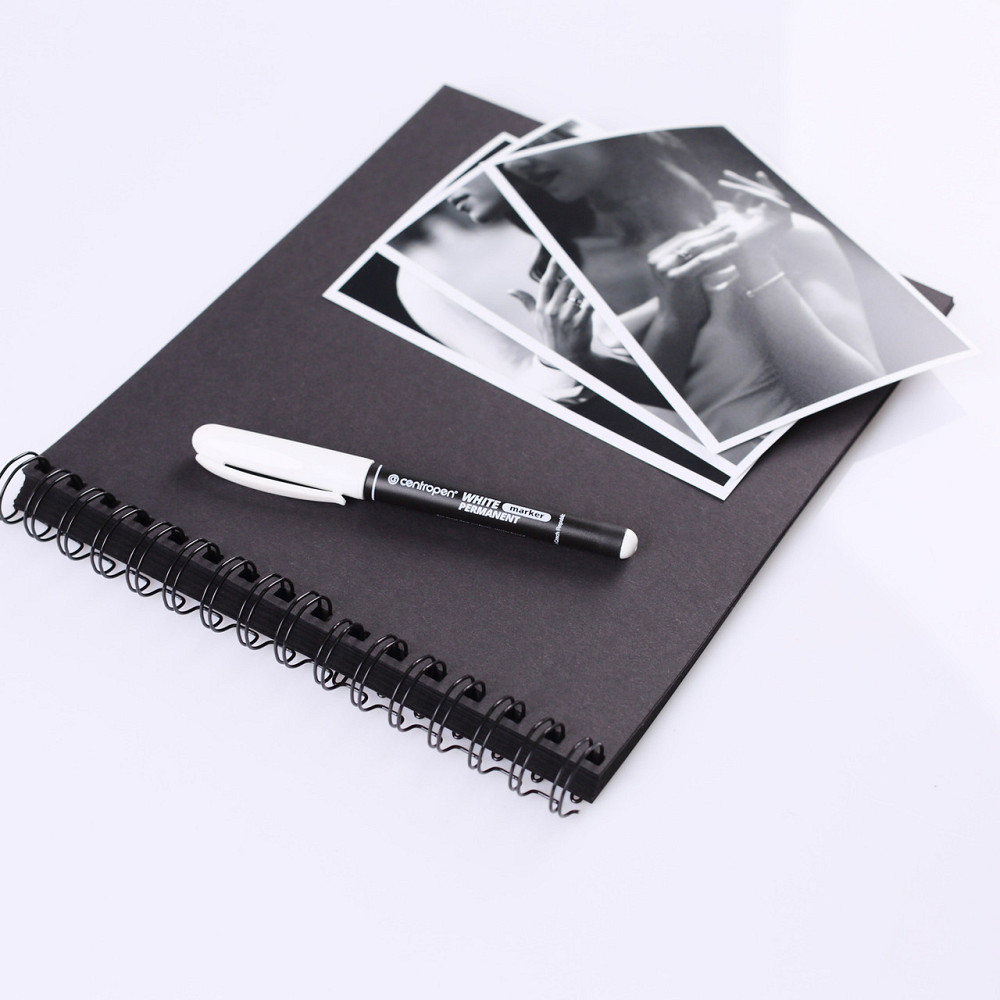 Альбом на пружині 20х23 см 40 сторінок  + 2 маркери  Чорний Тернополь - изображение 3