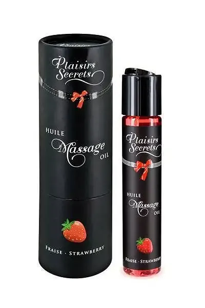 Масажна олія Plaisirs Secrets Strawberry (59 мл) з афродизіаками, їстівна, подарункова упаковка Львов - изображение 1