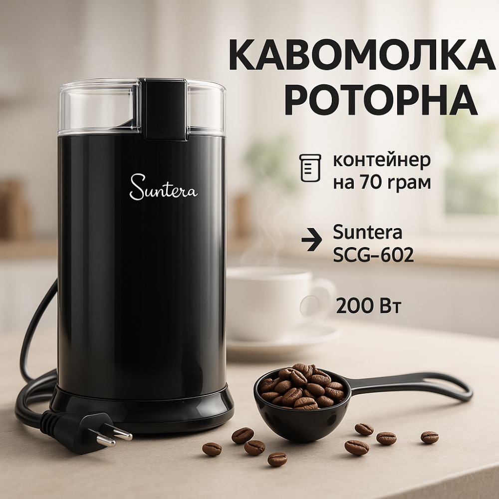 Кавомолки для спецій Suntera, Кавомолка для пуровера, Електрична кавомолка з великим об’ємом GY-53 Львів - фото 9