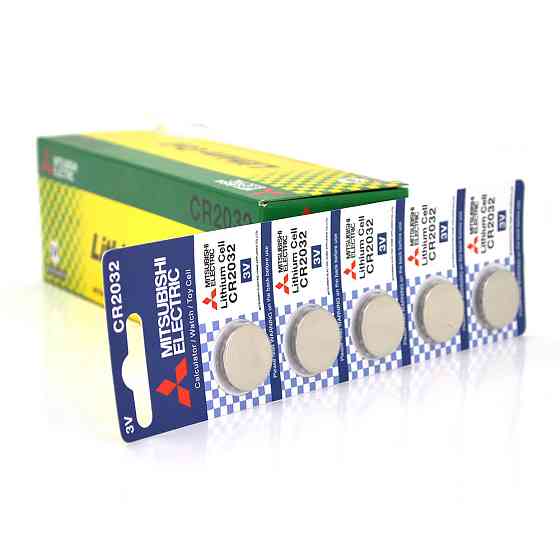 Батарейка литиевая MITSUBISHI CR2032 5pcs/card, 100pcs/inner box, 5000pcs/ctn (комплект 5шт) Полтава