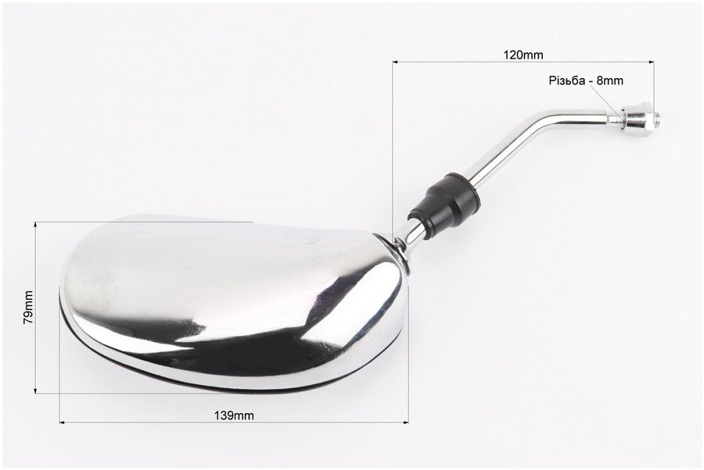 Дзеркала к-кт DIO- хром "краплі", м8 (ліва, права різьба) Киев - изображение 2