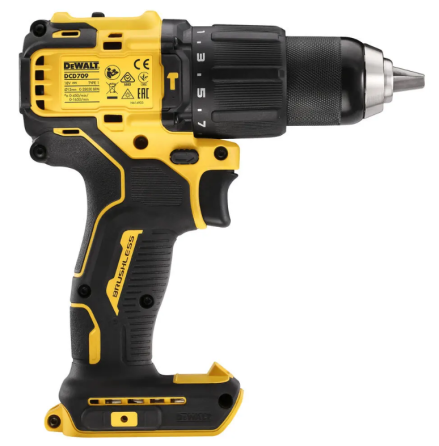 Дриль-шуруповерт акумуляторна безщіткова ударна DeWALT DCD709N: 65 Нм, без акб 18 В XR Li-lon, 2 швидкості Київ