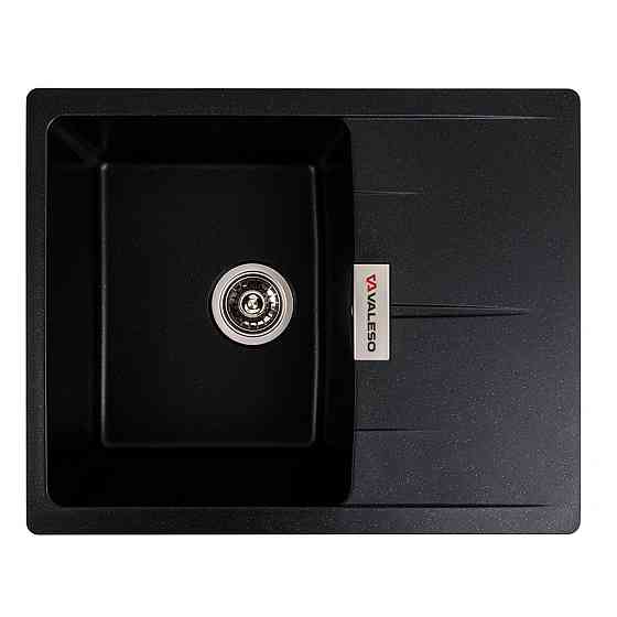 Гранітна мийка для кухні VALESO ZIRKONE 6250 матова Чорний металік Коломия