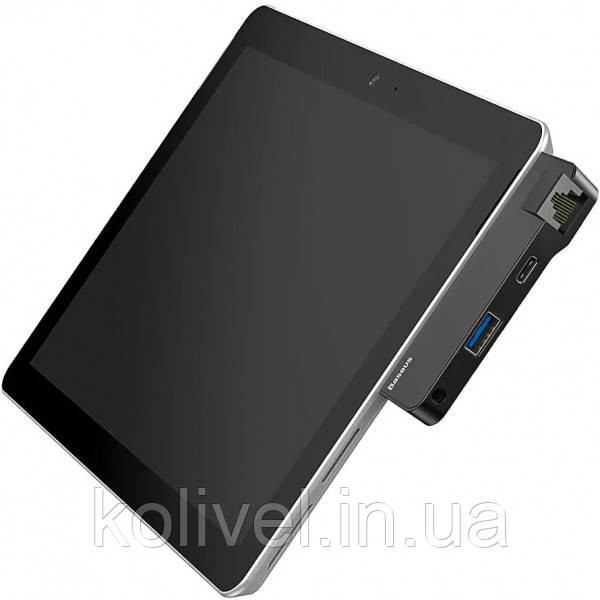 Док-станція USB3.1 Type-C+3.5mm --> USB 3.0/RJ45/Type-C/3.5mm Чорна Baseus for Surface Go (CAHUB-FG01) Київ - фото 5