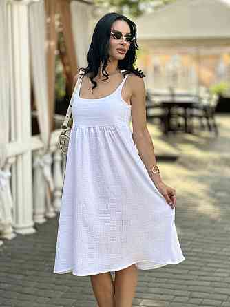 Летнее платье сарафан из муслина на бретельках Caramel Батал Киев