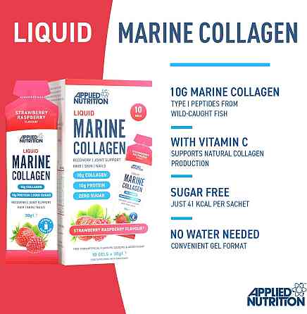 Морський колаген Applied Nutrition Liquid Marine Collagen 10 x 30 г, Strawberry Луцьк