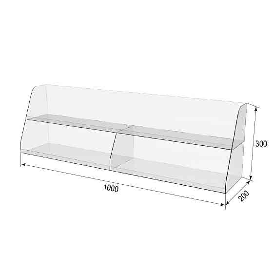 Підставка EKOSTAR під товар вітрина 2-х ярусна 1000х200х300 Київ