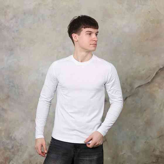 Белый мужской лонгсив Pobedov Dune. Белая мужская кофта весна/осень Киев