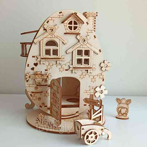 Оригинальный домик – подставка под пасхальные яйца. Пасхальный декр. Ирпень