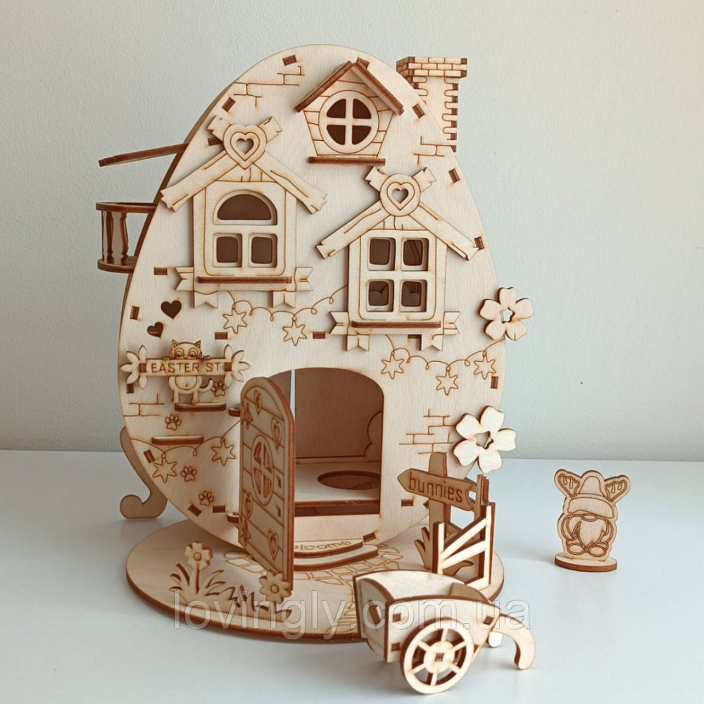 Оригинальный домик – подставка под пасхальные яйца. Пасхальный декр. Ирпень - изображение 1