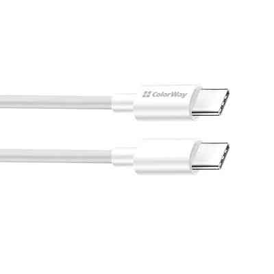 Дата кабель USB-C to USB-C 2.0m 3A 65W white ColorWay (CW-CBPDCC056-WT) Винница