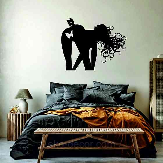 Декоративное настенное Панно «Силуэт женщины», Декор на стену 90*72 см, Черный Киев