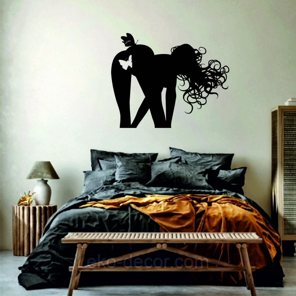 Декоративное настенное Панно «Силуэт женщины», Декор на стену 90*72 см, Черный Киев - изображение 4