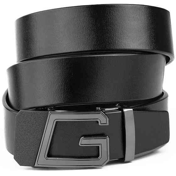 Ремінь чоловічий з пряжкою автомат Vintage 20322 Чорний Київ