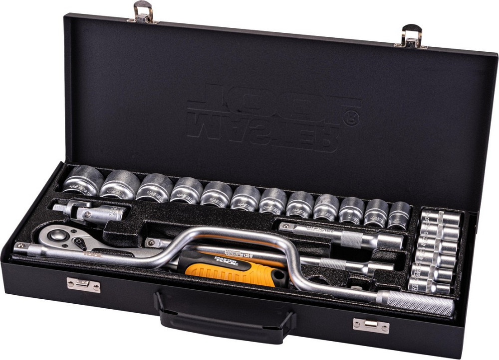 MASTERTOOL Набір інструментів MASTERTOOL PROFI ½" 24 шт 10-32 мм гнутий вороток CrV50BV30 метал Киев - изображение 1