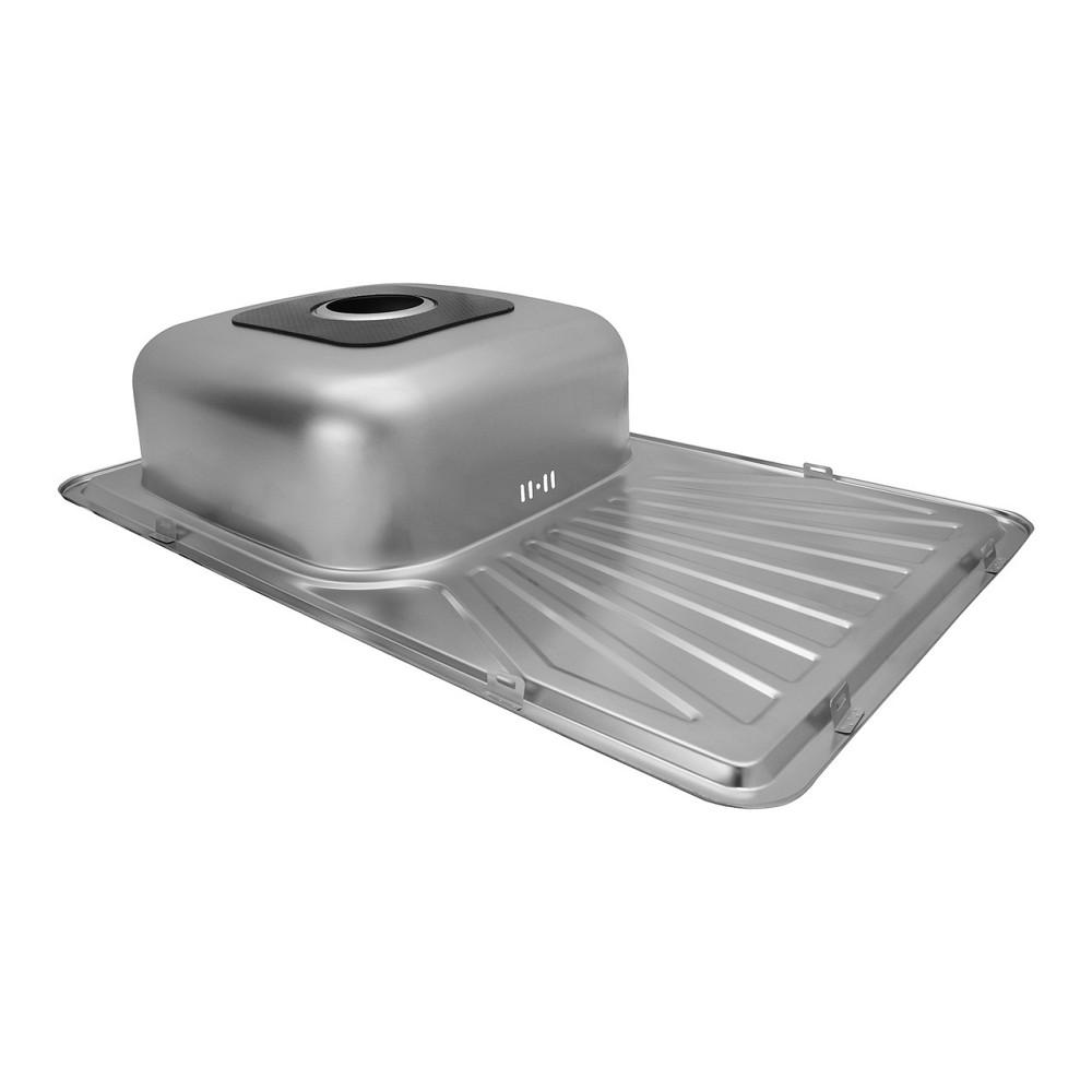 Кухонна мийка з нержавіючої сталі Kroner KRP Satin - 78х48 (0.8 мм) Київ - фото 5