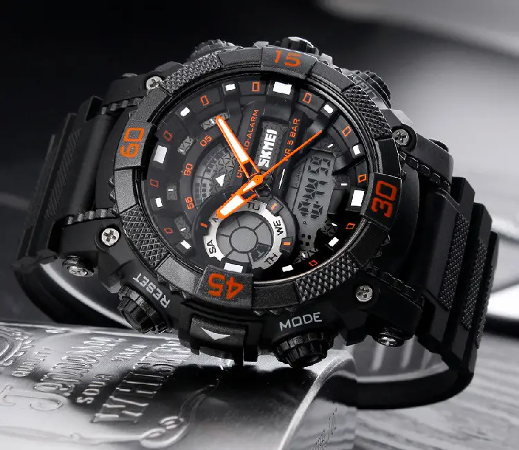 Чоловічий спортивний наручний годинник Skmei 1228 Помаранчевий Вінниця - фото 7