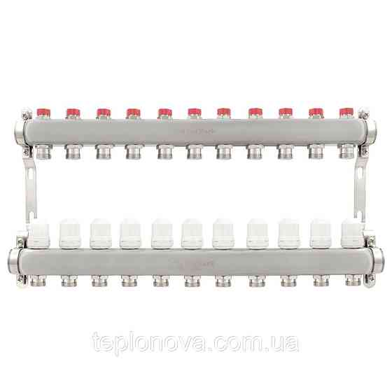 Колектор нержавійка на 11 пар виходів  "Polmark" для теплої підлоги та радіаторів Чернівці