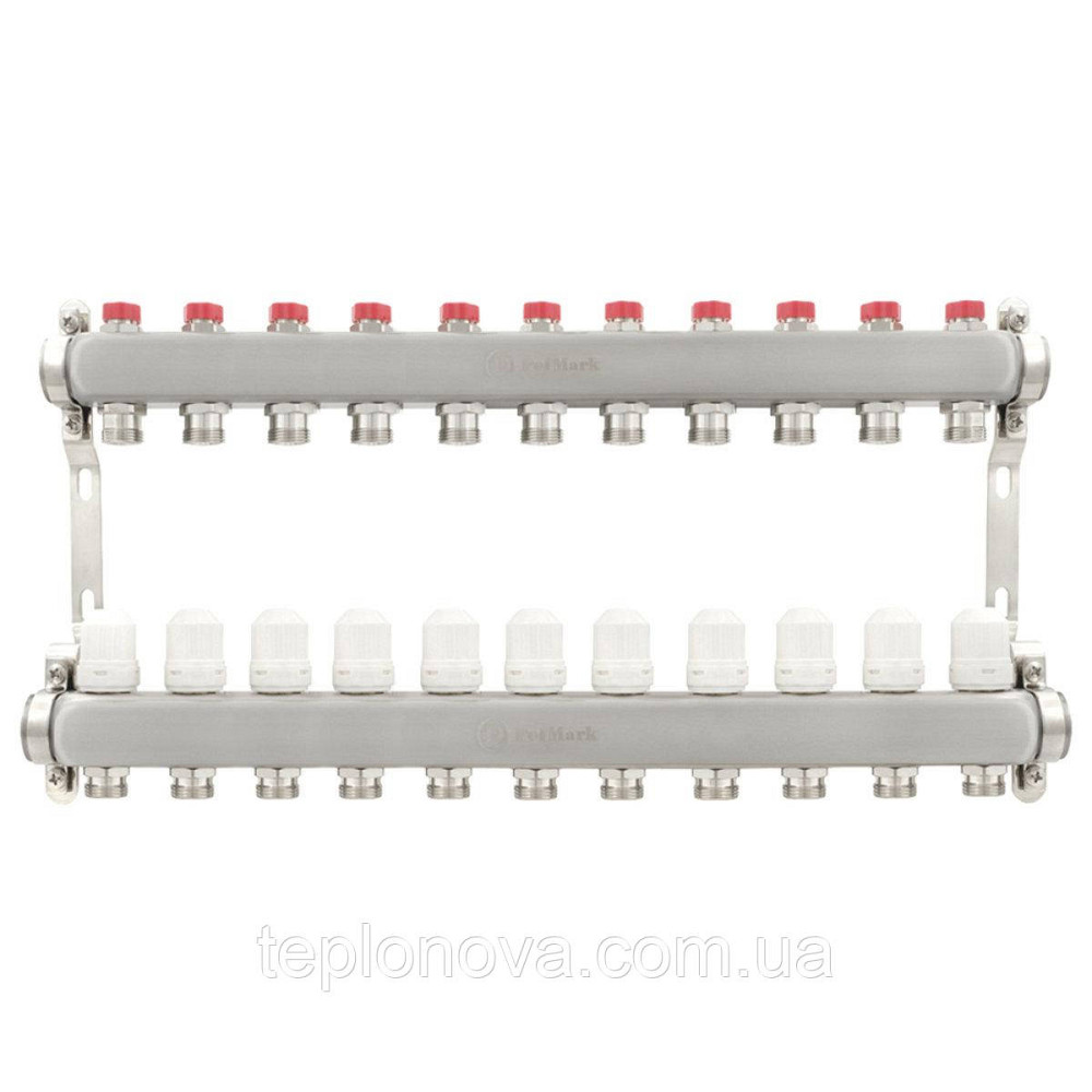 Колектор нержавійка на 11 пар виходів  "Polmark" для теплої підлоги та радіаторів Чернівці - фото 1