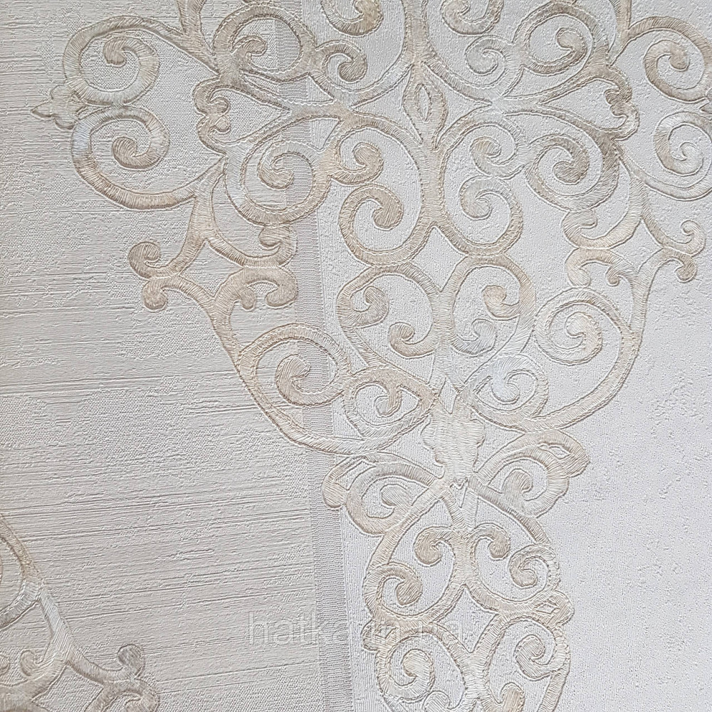 Шпалери метрові вінілові на флізелін 24 Carati Cristiana Masi вензель великий золотом на сіро бежевому Київ - фото 1