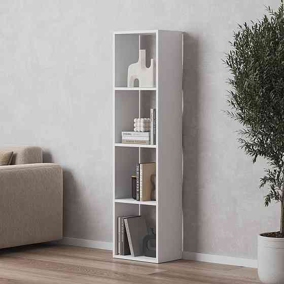 Стеллаж VAYS M-53 Белый, книжная полка на 4 ячейки, ЛДСП, 37×29×143 см - для дома, офиса, детской или гостиной Львов