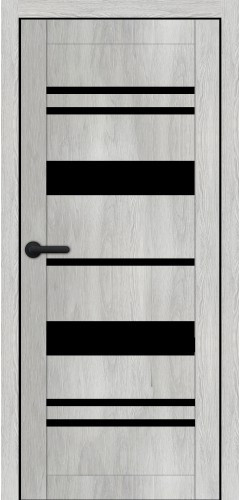 Дверь межкомнатная Порталино PL-04 санома серая черное стекло Киев - изображение 1