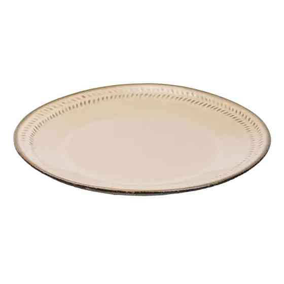 TS Kitchen Тарілка сервірувальна кругла порцелянова 22.5 см бежева Київ