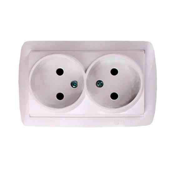 Розетка двойная без заземления 16А, Acura белый Днепр