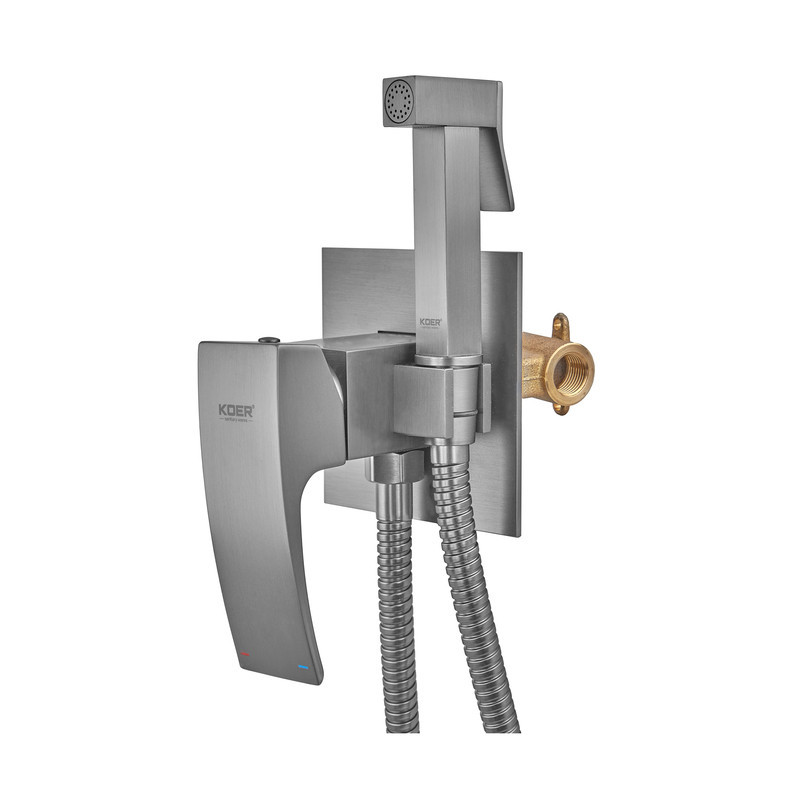 Смеситель для гигиенического душа Koer KB-23007-07 (Цвет графит) (KR5163) Киев - изображение 4