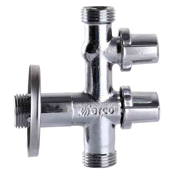 Кран кульовий кутовий подвійний ARCO 1/2″х1/2″х1/2″ COMB15MAC (000019853) Київ