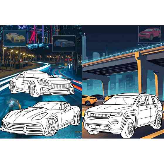 Дитяча розмальовка зі стікерами "Автопарк" CB26, 16 сторінок Вінниця