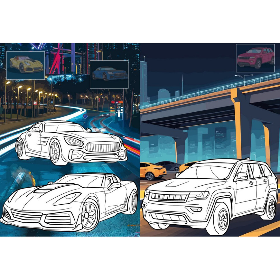 Дитяча розмальовка зі стікерами "Автопарк" CB26, 16 сторінок Вінниця - фото 2