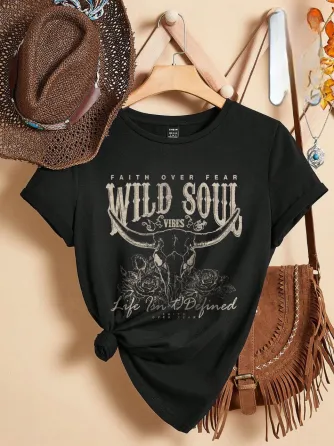 Футболка жіноча з принтом  44 Чорний 2634325231 Дніпро