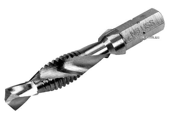 Свердло-мітчик YATO М8 х 1.25 мм, HSS М2, HEX-1/4", l= 51/11 мм [20/200] Одеса