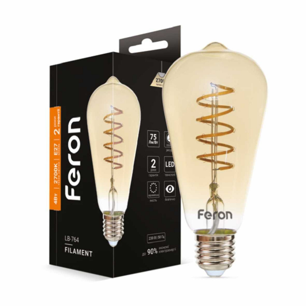 Світлодіодна лампа Feron Filament LB-764 4Вт E27 2700K Харків - фото 1