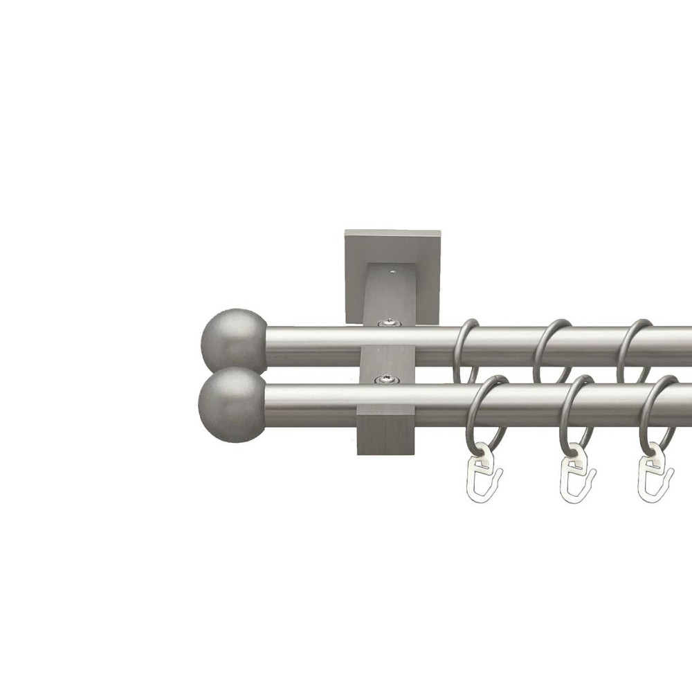 Карниз Orvit Куля Болонь металевий дворядний техно гладка труба кільце металеве Сатин 19\19 мм 240 см (00-00027381) Львів - фото 1