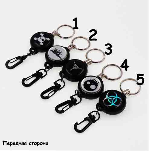 Ретрактор, висувний брелок для карт доступу, бейджа, трос сталь 60см Вінниця