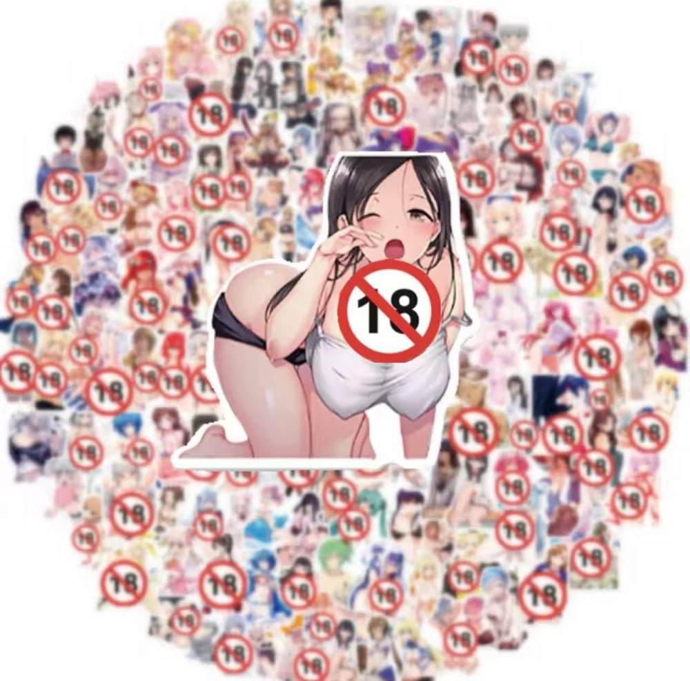 Наклейки Стикеры Аниме. Водонепроницаемые эстетические Аниме наклейки 18+ ((Аниме Хентай) Набор 50 ш Киев - изображение 1