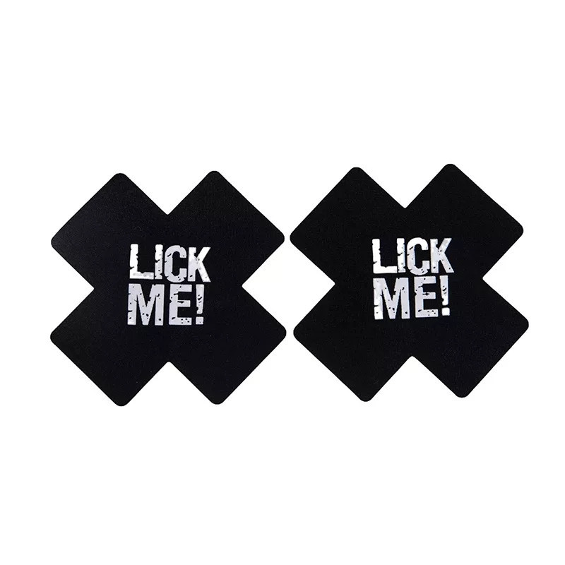 Наклейки на груди Хрести з написом Luck me one size чорно-білий Київ - фото 1