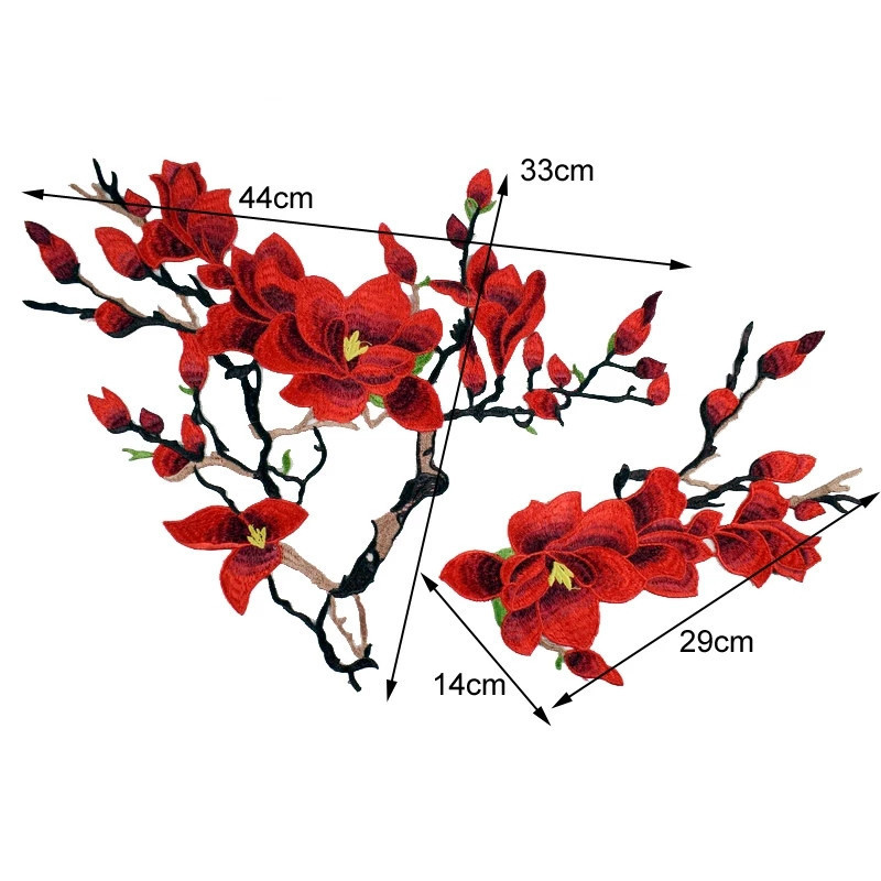 Пришивна вишивка для сукні Квіти червоні Київ - фото 2