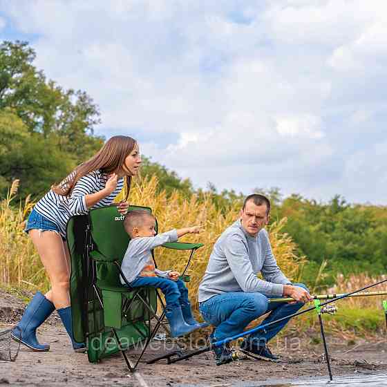 Крісло туристичне розкладне Outtec Sun XXL з дашком зелений Київ