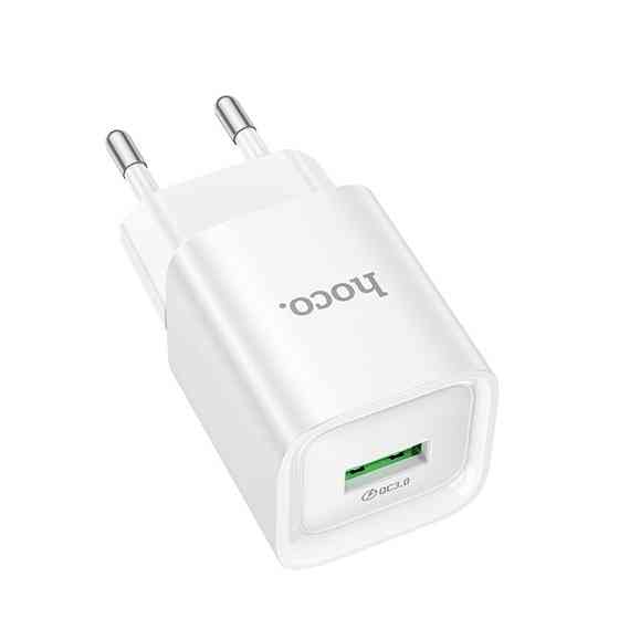 Мережевий зарядний пристрій HOCO C145A Charm single port QC3.0 charger (EU) White Київ