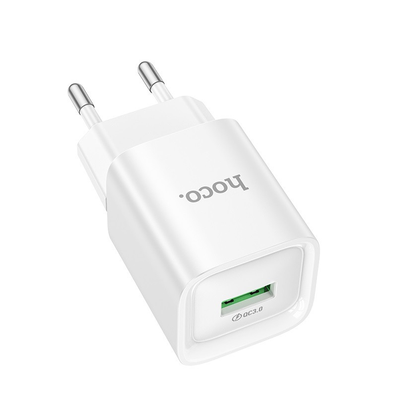 Мережевий зарядний пристрій HOCO C145A Charm single port QC3.0 charger (EU) White Київ - фото 5