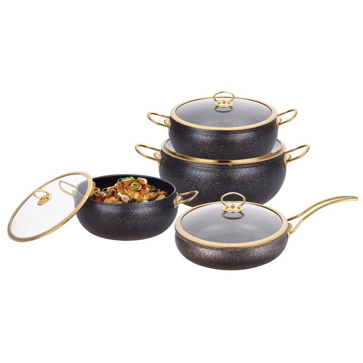 Каструля з нержавіючої сталі, Каструлі з нержавіючої сталі Набір каструль антипригарним покриттям ET-31 Івано-Франківськ - фото 1